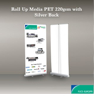 Roll Up Media PET 220gsm with Silver Back Roll Up Media PET 220gsm with Silver Back